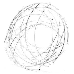 LuxenHome Silver Metal Abstract Iron Sticks Round Wall Sculpture